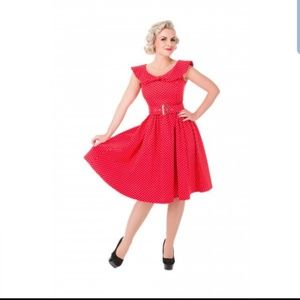 Lindy Bop Hetty Dress Red Polka Dots